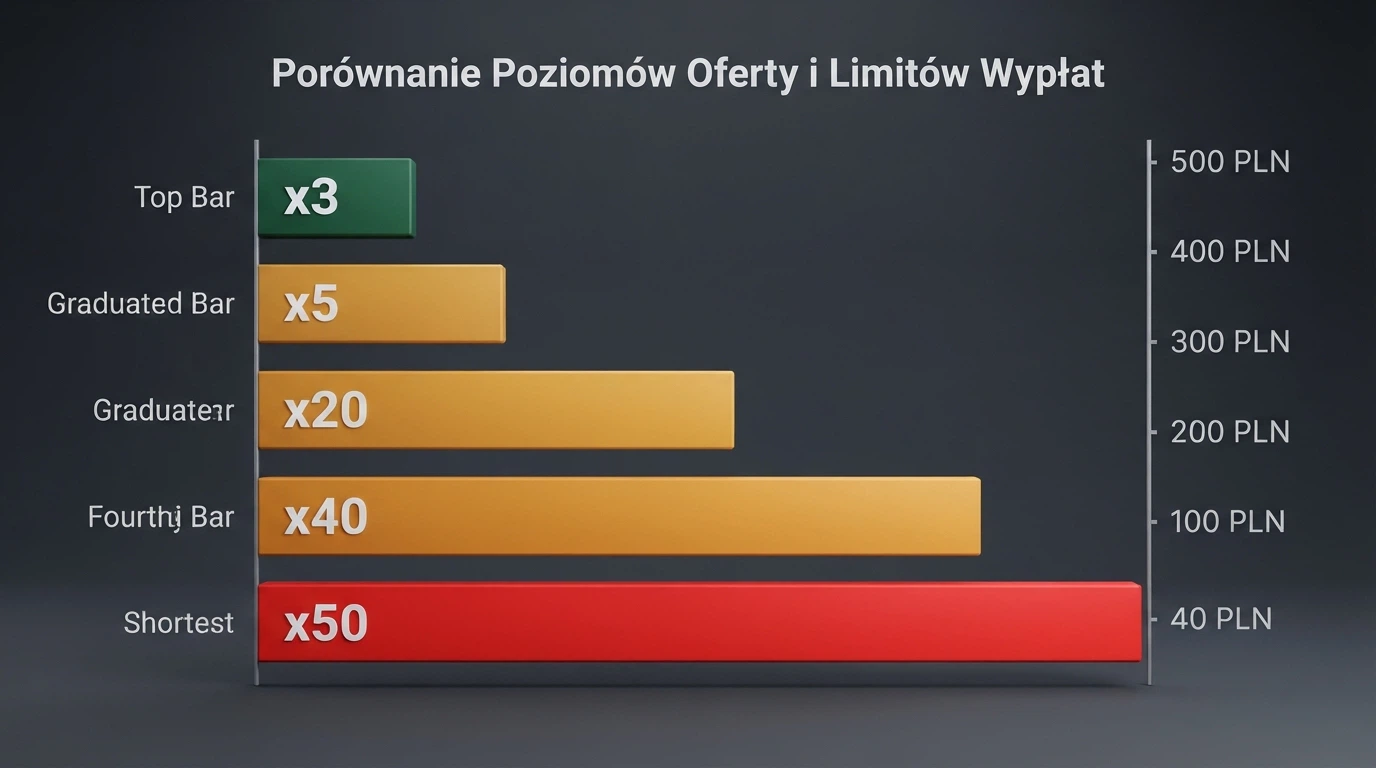 Tabela porównawcza ofert darmowych spinów z kolumnami: kasyno, bonus, wymóg obrotu i maksymalna wypłata